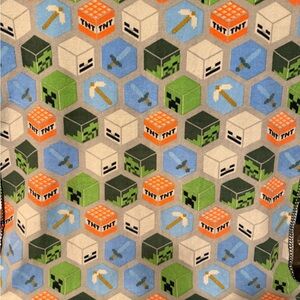 Minecraft Block Multi-Color Themed Throw Blanket. Approx 3.8ft x 2.8ft